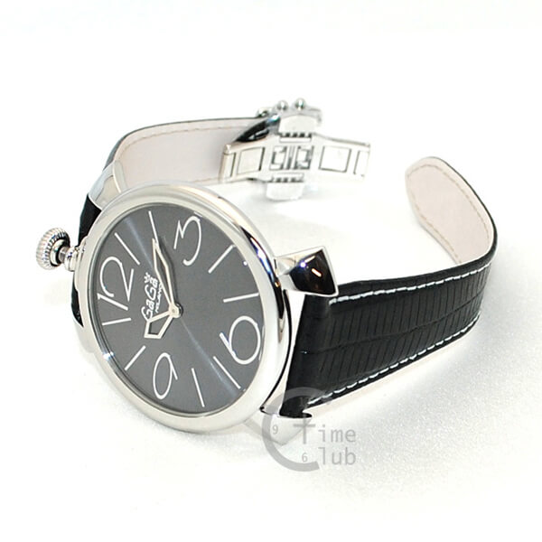 GaGa MILANO （ガガミラノ） 時計 腕時計 MANUALE THIN マニュアーレ シン マヌアーレ 46mm ブラック レザー/シルバー 5090.03